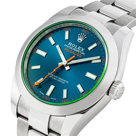 rolex milgauss bleu prix|rolex milgauss watch price.